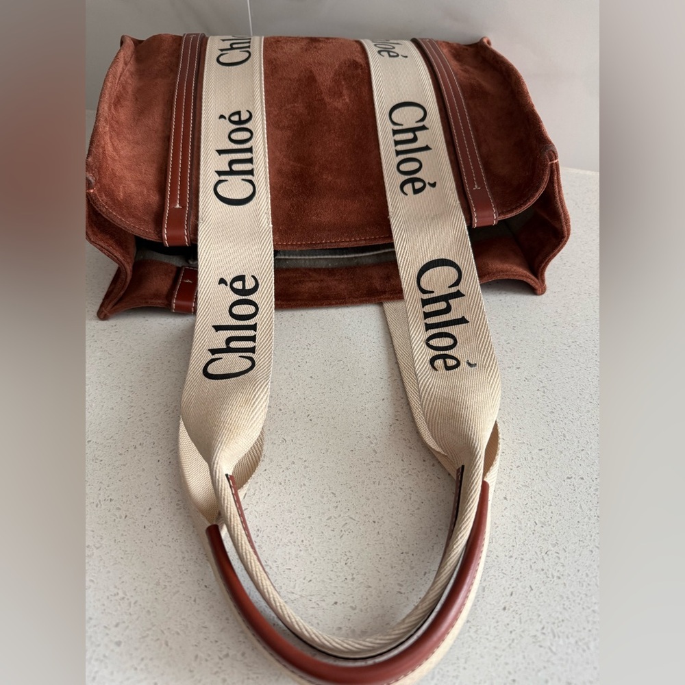 Chloé Woody Suede Medium Sepia Brown - Picture 6 of 11